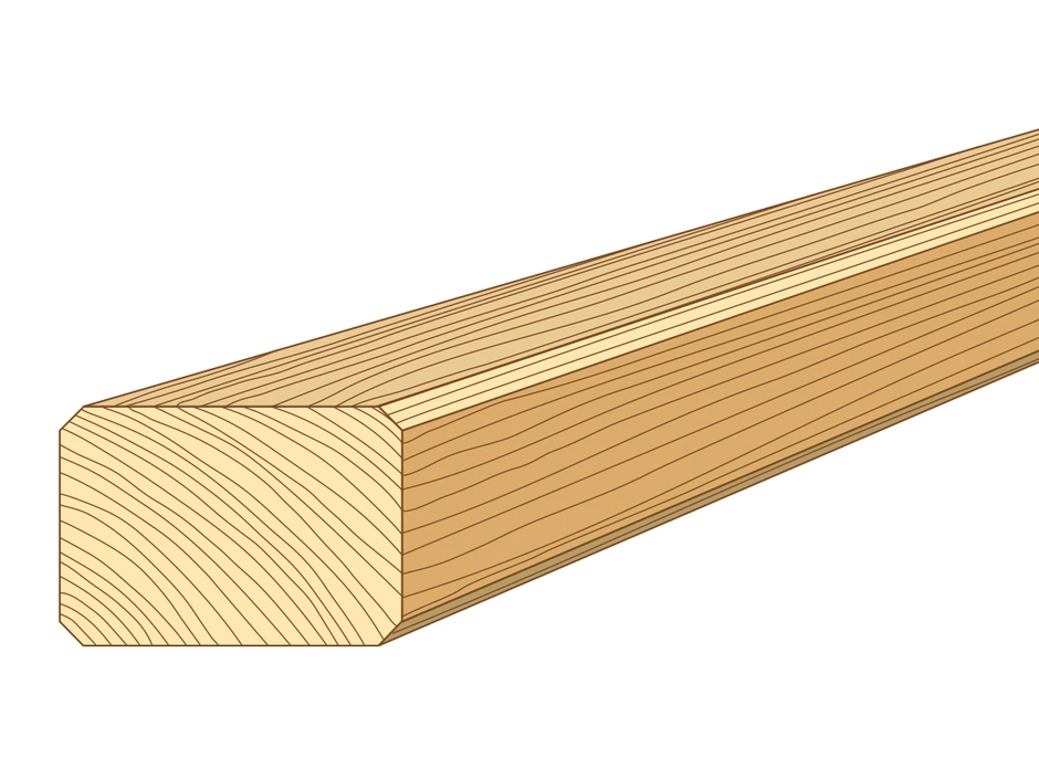 Konstruktionsholz kanadische Lärche roh gehobelt gefast 45x70x4270 mm